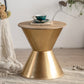 Round Solid Wood Top Coffee Table Iron Pedestal Cocktail Table 18"L x 18"W x 18.5"H Clearhalo 'Coffee & Accent Tables' 'Coffee Tables' 'coffee_tables' 'furn' 'furn_coffee_tables' 'Furniture' 'Living Room Furniture' 6175015