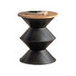 Round Solid Wood Top Coffee Table Iron Pedestal Cocktail Table Clearhalo 'Coffee & Accent Tables' 'Coffee Tables' 'coffee_tables' 'furn' 'furn_coffee_tables' 'Furniture' 'Living Room Furniture' 6175025