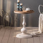 French Country Round Wood Top Coffee Table Iron Pedestal Cocktail Table Clearhalo 'Coffee & Accent Tables' 'Coffee Tables' 'coffee_tables' 'furn' 'furn_coffee_tables' 'Furniture' 'Living Room Furniture' 6175031