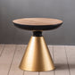 French Country Round Wood Top Coffee Table Iron Pedestal Cocktail Table 20.5"L x 20.5"W x 19"H Gold Clearhalo 'Coffee & Accent Tables' 'Coffee Tables' 'coffee_tables' 'furn' 'furn_coffee_tables' 'Furniture' 'Living Room Furniture' 6175034