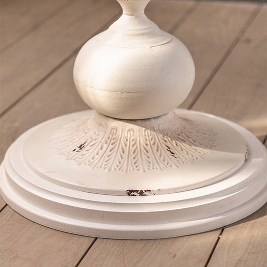 フランスのカントリーラウンドウッドトップコーヒーテーブル鉄の台座カクテルテーブル