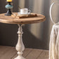 French Country Round Wood Top Coffee Table Iron Pedestal Cocktail Table Clearhalo 'Coffee & Accent Tables' 'Coffee Tables' 'coffee_tables' 'furn' 'furn_coffee_tables' 'Furniture' 'Living Room Furniture' 6175038