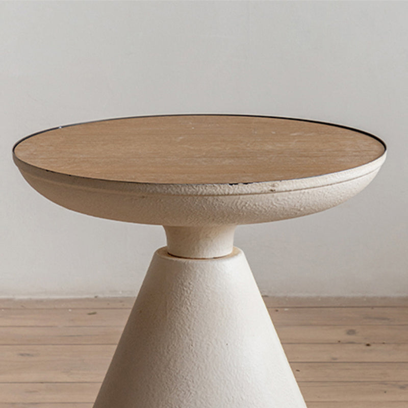 French Country Round Wood Top Coffee Table Iron Pedestal Cocktail Table Clearhalo 'Coffee & Accent Tables' 'Coffee Tables' 'coffee_tables' 'furn' 'furn_coffee_tables' 'Furniture' 'Living Room Furniture' 6175039