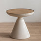 French Country Round Wood Top Coffee Table Iron Pedestal Cocktail Table 20.5"L x 20.5"W x 19"H White Clearhalo 'Coffee & Accent Tables' 'Coffee Tables' 'coffee_tables' 'furn' 'furn_coffee_tables' 'Furniture' 'Living Room Furniture' 6175042