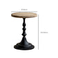 French Country Round Wood Top Coffee Table Iron Pedestal Cocktail Table Clearhalo 'Coffee & Accent Tables' 'Coffee Tables' 'coffee_tables' 'furn' 'furn_coffee_tables' 'Furniture' 'Living Room Furniture' 6175044