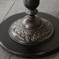 French Country Round Solid Wood Top Coffee Table Iron Pedestal Cocktail Table