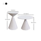 Moderne zwart/witte salontafel met ronde bovenkant, ijzeren voetstuk, cocktailtafel uit het midden van de eeuw