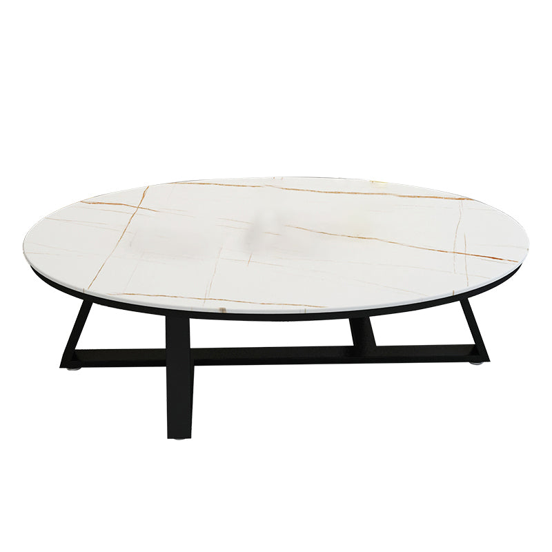 Glam ovale leistenen salontafel, 47 cm hoge cocktailtafel met ijzeren kruispoten