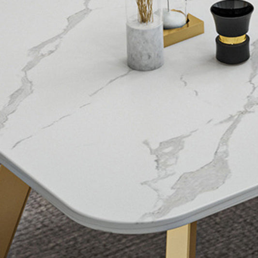 グラムスタイルの長方形スレートコーヒーテーブル17.7 "H鉄そりのカクテルテーブル