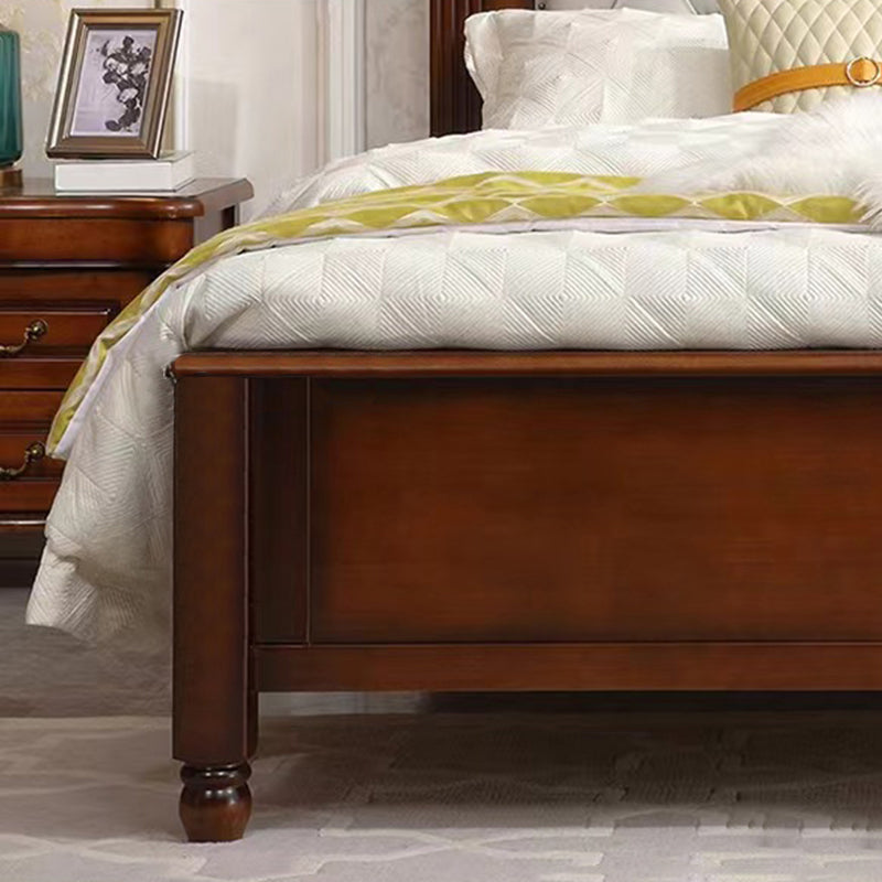 84.65 inch Wide Victorian Bed Frame Pine Wood Bed with Upholstered Headboard Clearhalo 'Bedroom Furniture' 'Beds' 'furn' 'furn_beds' 'Furniture' 6175187