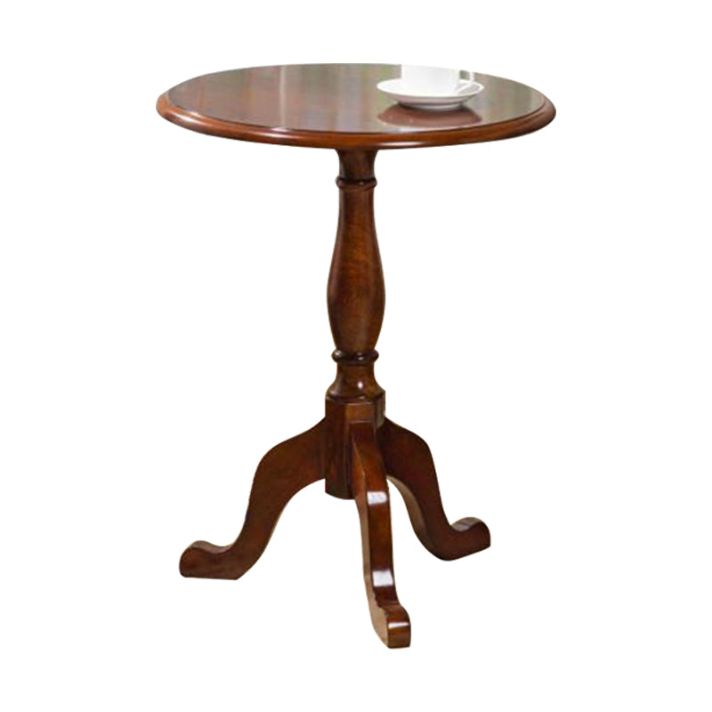 Solid Wood Round End Table Retro Dia 20.08" Sofa Side Accent Table Clearhalo 'Coffee & Accent Tables' 'End & Side Tables' 'end_side_tables' 'furn' 'furn_end_side_tables' 'Furniture' 'Living Room Furniture' 6175255