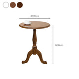 Solid Wood Round End Table Retro Dia 20.08" Sofa Side Accent Table Clearhalo 'Coffee & Accent Tables' 'End & Side Tables' 'end_side_tables' 'furn' 'furn_end_side_tables' 'Furniture' 'Living Room Furniture' 6175260