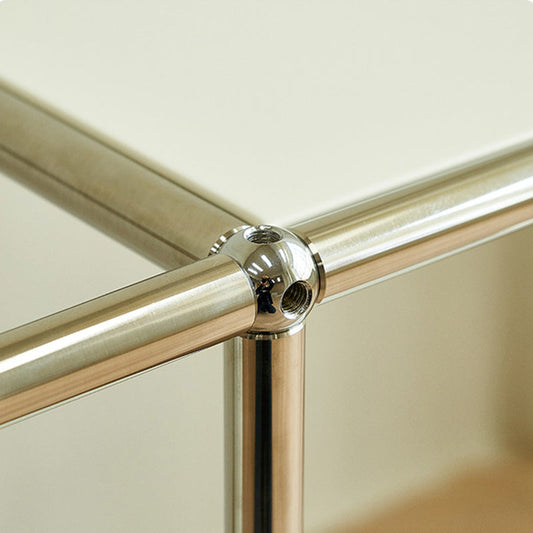 Mesa de extremo rectangular simple contemporánea con ruedas de casa de 1 estante 23.2 "de altura