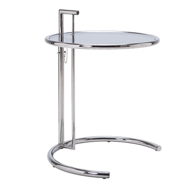 Adjustable Height Glass Side Table Modern Dia 20.1" C End Table Clearhalo 'Coffee & Accent Tables' 'End & Side Tables' 'end_side_tables' 'furn' 'furn_end_side_tables' 'Furniture' 'Living Room Furniture' 6175352