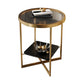 Modern Glass Round Side End Table Cross Legs Sofa Corner Table Clearhalo 'Coffee & Accent Tables' 'End & Side Tables' 'end_side_tables' 'furn' 'furn_end_side_tables' 'Furniture' 'Living Room Furniture' 6175374