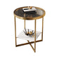 Modern Glass Round Side End Table Cross Legs Sofa Corner Table Clearhalo 'Coffee & Accent Tables' 'End & Side Tables' 'end_side_tables' 'furn' 'furn_end_side_tables' 'Furniture' 'Living Room Furniture' 6175375