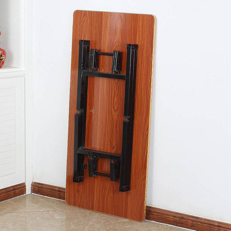 Mesa de metal y madera de mediados de siglo moderno moderno mesa de comedor rectangular