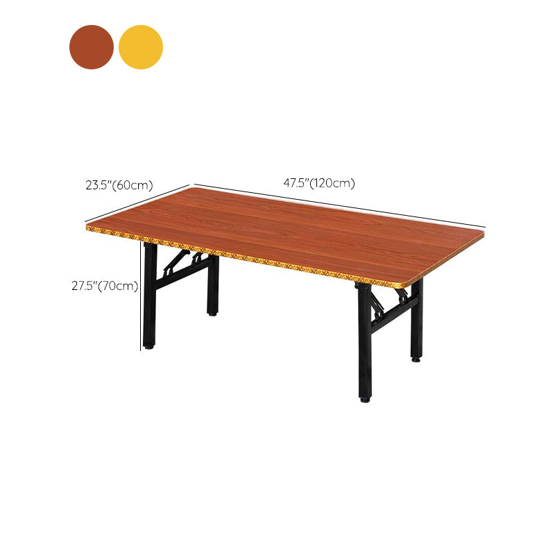 Mesa de metal y madera de mediados de siglo moderno moderno mesa de comedor rectangular