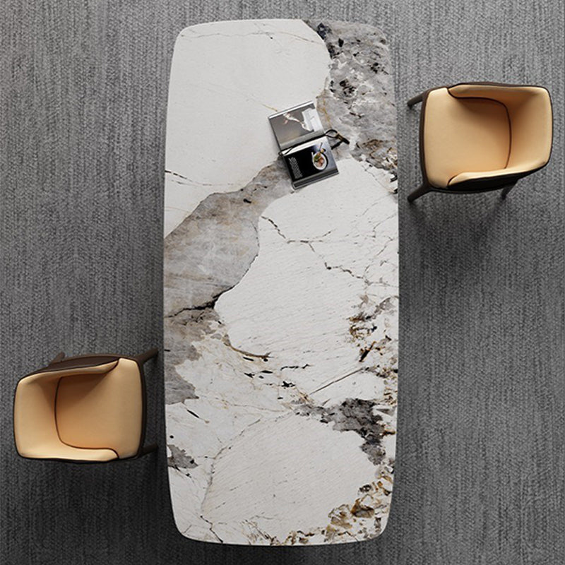 Rectangle Fixed Dining Room Table Luxury Sintered Stone Kitchen Table Clearhalo 'Dining Tables & Seating' 'Dining Tables' 'dining_table' 'furn' 'furn_dining_table' 'Furniture' 'Kitchen & Dining Furniture' 6175589