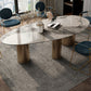 Simplicity Fixed Dining Room Table Sintered Stone Home Fixed Desk White Without Chairs Clearhalo 'Dining Tables & Seating' 'Dining Tables' 'dining_table' 'furn' 'furn_dining_table' 'Furniture' 'Kitchen & Dining Furniture' 6175599