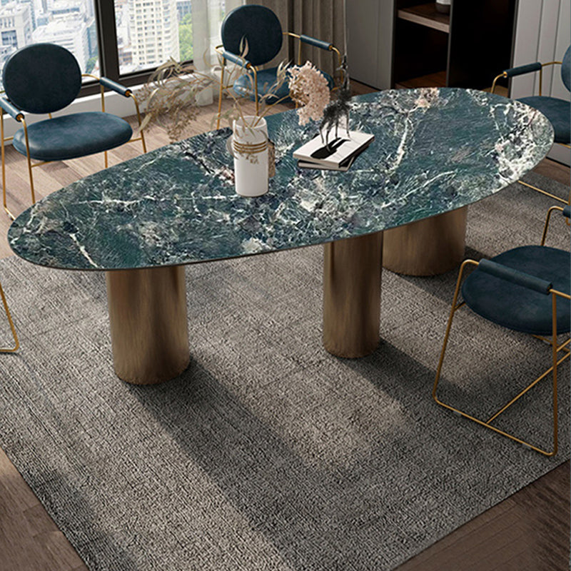 Simplicity Fixed Dining Room Table Sintered Stone Home Fixed Desk Green Without Chairs Clearhalo 'Dining Tables & Seating' 'Dining Tables' 'dining_table' 'furn' 'furn_dining_table' 'Furniture' 'Kitchen & Dining Furniture' 6175601