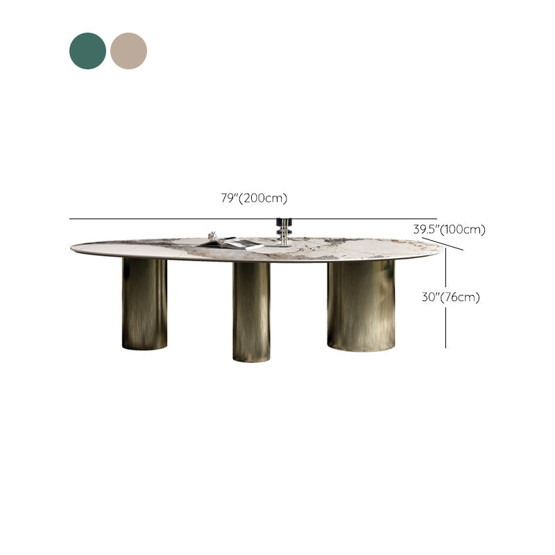 Simplicity Fixed Dining Room Table Sintered Stone Home Fixed Desk Clearhalo 'Dining Tables & Seating' 'Dining Tables' 'dining_table' 'furn' 'furn_dining_table' 'Furniture' 'Kitchen & Dining Furniture' 6175608