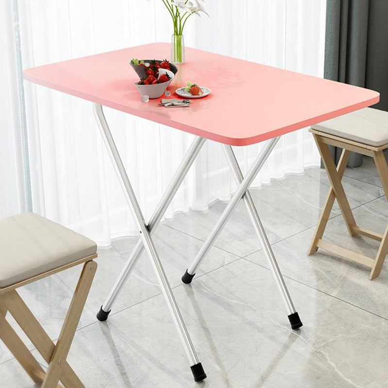 Tavolo in metallo e legno 31,5 "L tavolo da pranzo rettangolare in stile moderno di metà secolo