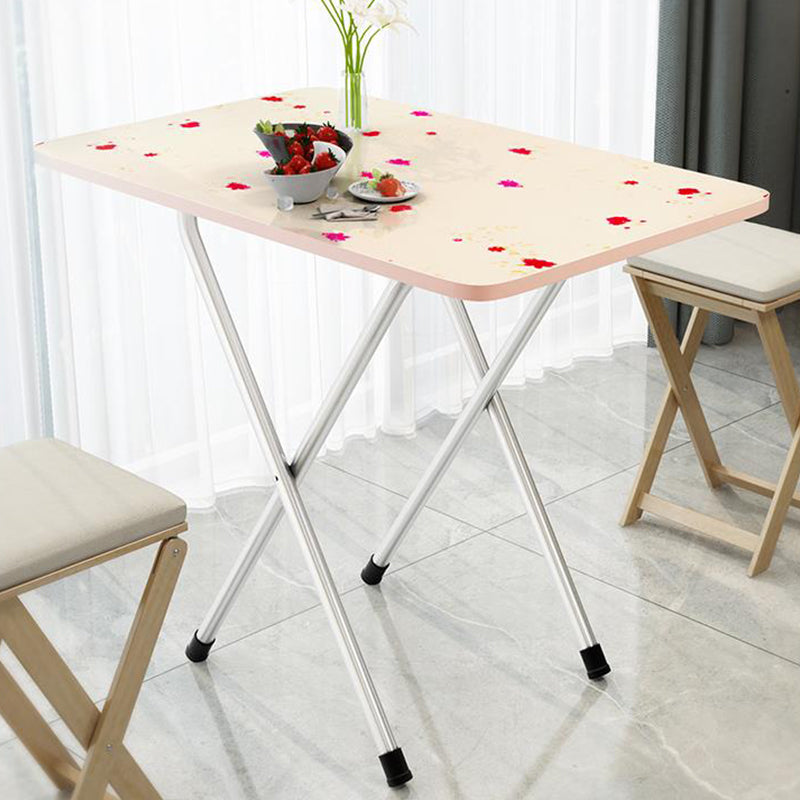 Tavolo in metallo e legno 31,5 "L tavolo da pranzo rettangolare in stile moderno di metà secolo