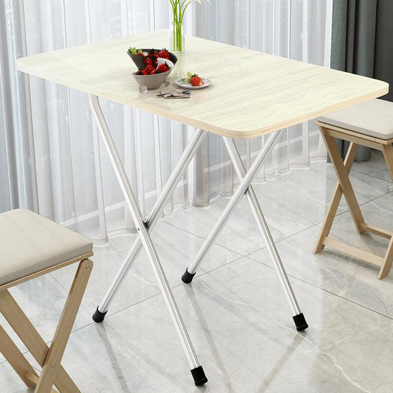 Tavolo in metallo e legno 31,5 "L tavolo da pranzo rettangolare in stile moderno di metà secolo