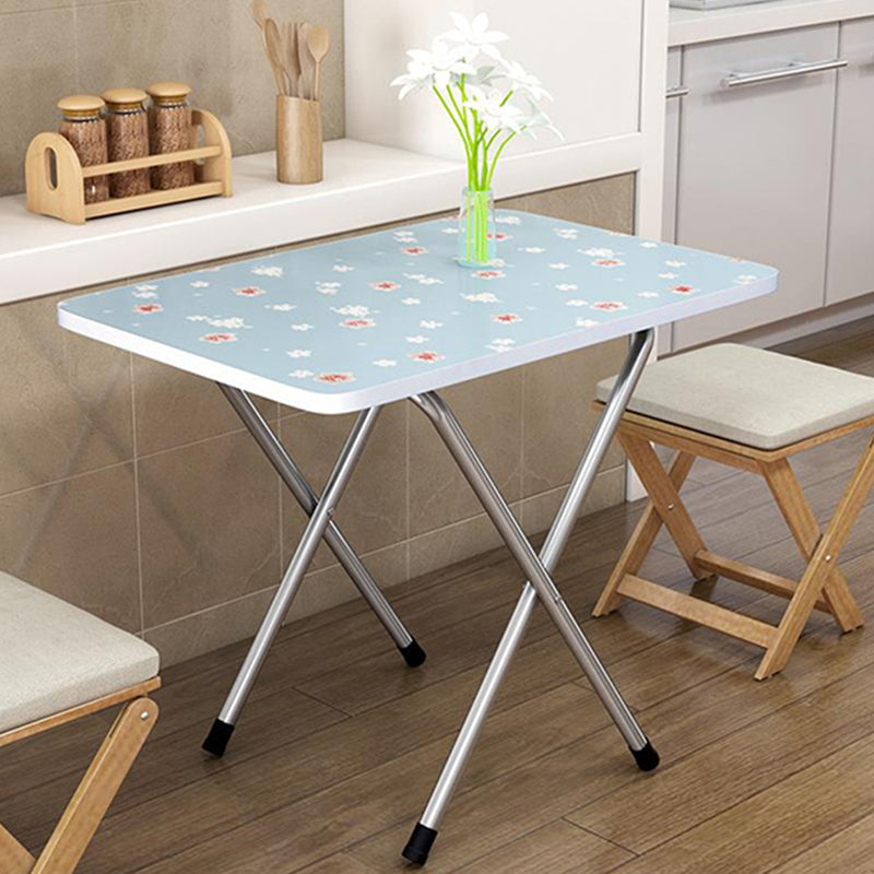 Tavolo in metallo e legno 31,5 "L tavolo da pranzo rettangolare in stile moderno di metà secolo