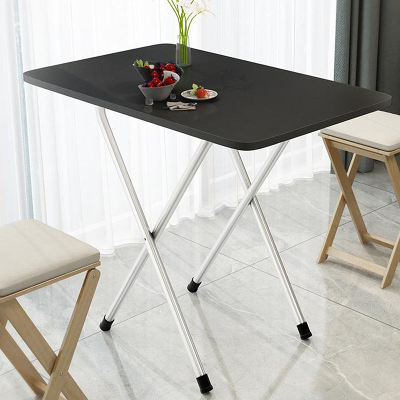 Tavolo in metallo e legno 31,5 "L tavolo da pranzo rettangolare in stile moderno di metà secolo