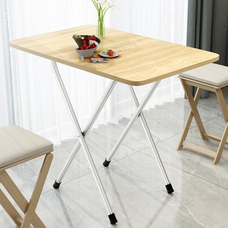 Tavolo in metallo e legno 31,5 "L tavolo da pranzo rettangolare in stile moderno di metà secolo