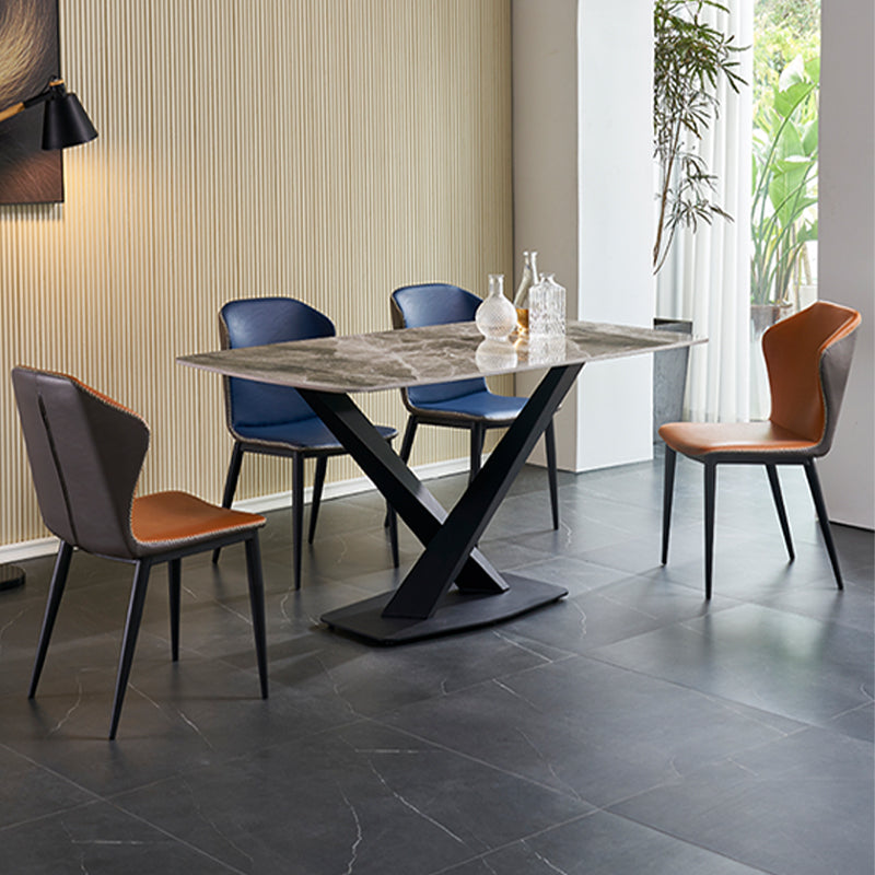 Rectangle Sintered Stone Kitchen Table Luxury Home Dining Table