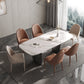 Luxury Double Pedestal Dining Table Sintered Stone Dining Room Desk Clearhalo 'Dining Tables & Seating' 'Dining Tables' 'dining_table' 'furn' 'furn_dining_table' 'Furniture' 'Kitchen & Dining Furniture' 6175701
