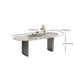 Luxury Double Pedestal Dining Table Sintered Stone Dining Room Desk Clearhalo 'Dining Tables & Seating' 'Dining Tables' 'dining_table' 'furn' 'furn_dining_table' 'Furniture' 'Kitchen & Dining Furniture' 6175724