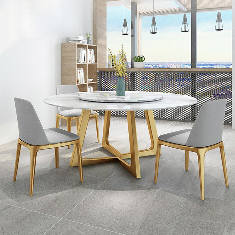 Tavolo da pranzo rotondo in metallo e pietra glam tavolo da pranzo rotondo per soggiorno domestico