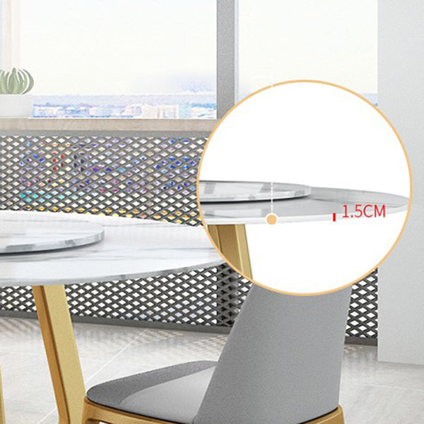 Tavolo da pranzo rotondo in metallo e pietra glam tavolo da pranzo rotondo per soggiorno domestico