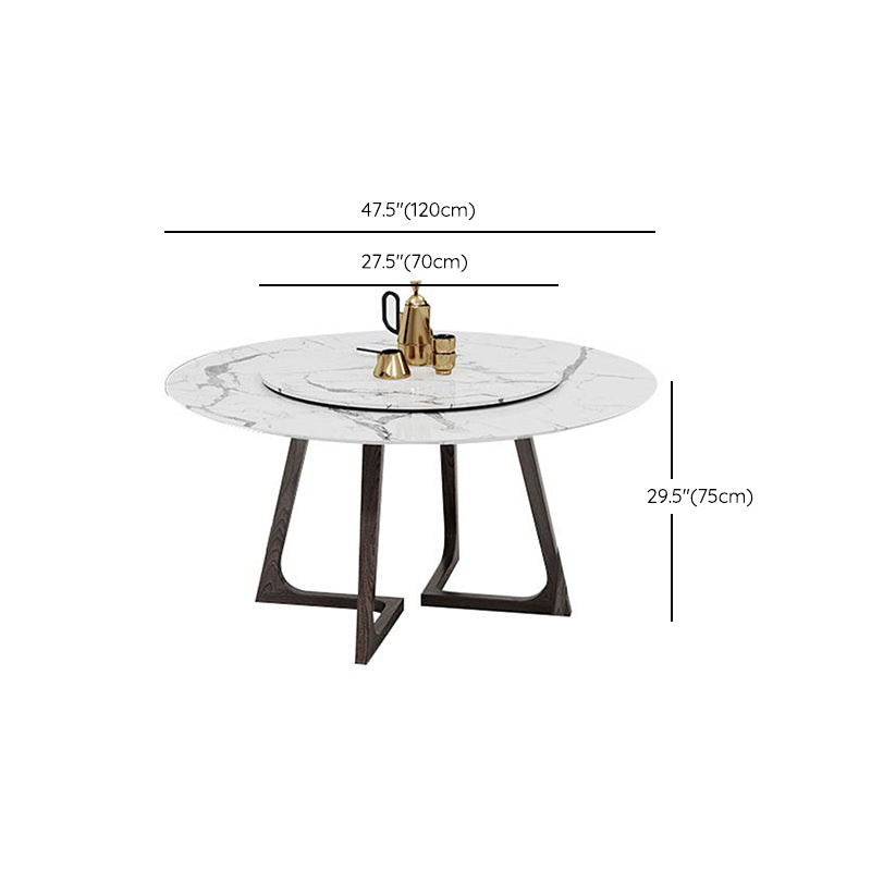 Table de la table en métal et en pierre Glam Style Minimaliste Table à manger ronde