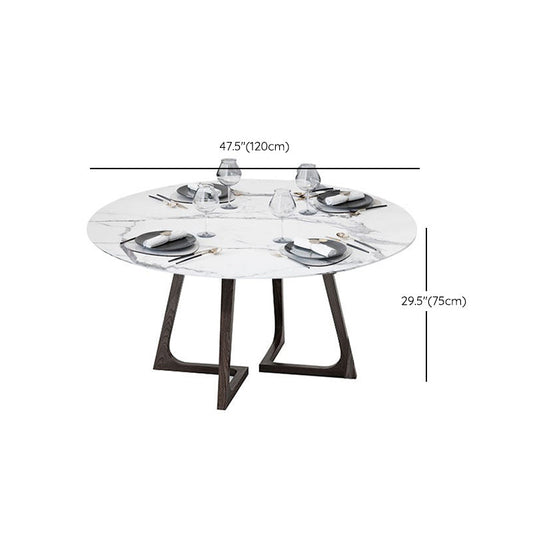Metal and Stone Table Glam Style Minimalist Home Round Dining Table