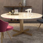 Metal and Stone Table Glam Style Minimalist Round Dining Table for Home Living Room Clearhalo 'Dining Tables & Seating' 'Dining Tables' 'dining_table' 'furn' 'furn_dining_table' 'Furniture' 'Kitchen & Dining Furniture' 6175796