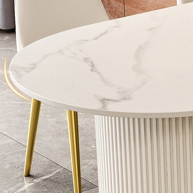 Luxus gesinterte Steinküchtisch Doppelte Sockel Esstisch