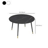 Metal and Slate Table Glam Style Home Living Room Round Dining Table