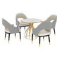 Metal and Stone Table Glam Style Simple Home Round Dining Table Clearhalo 'Dining Tables & Seating' 'Dining Tables' 'dining_table' 'furn' 'furn_dining_table' 'Furniture' 'Kitchen & Dining Furniture' 6175838