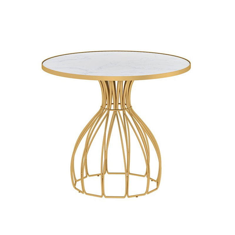 Metal and Stone Table Glam Style Simple Home Round Dining Table Without Chairs Clearhalo 'Dining Tables & Seating' 'Dining Tables' 'dining_table' 'furn' 'furn_dining_table' 'Furniture' 'Kitchen & Dining Furniture' 6175839