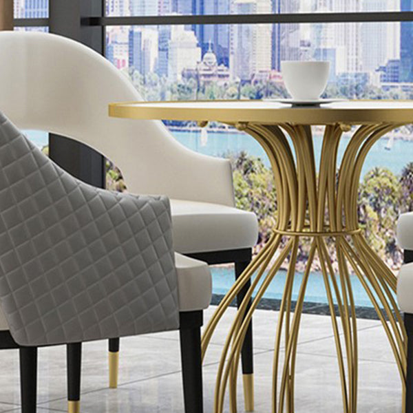 Metal and Stone Table Glam Style Simple Home Round Dining Table Clearhalo 'Dining Tables & Seating' 'Dining Tables' 'dining_table' 'furn' 'furn_dining_table' 'Furniture' 'Kitchen & Dining Furniture' 6175841