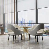 Metal and Stone Table Glam Style Simple Home Round Dining Table Clearhalo 'Dining Tables & Seating' 'Dining Tables' 'dining_table' 'furn' 'furn_dining_table' 'Furniture' 'Kitchen & Dining Furniture' 6175843