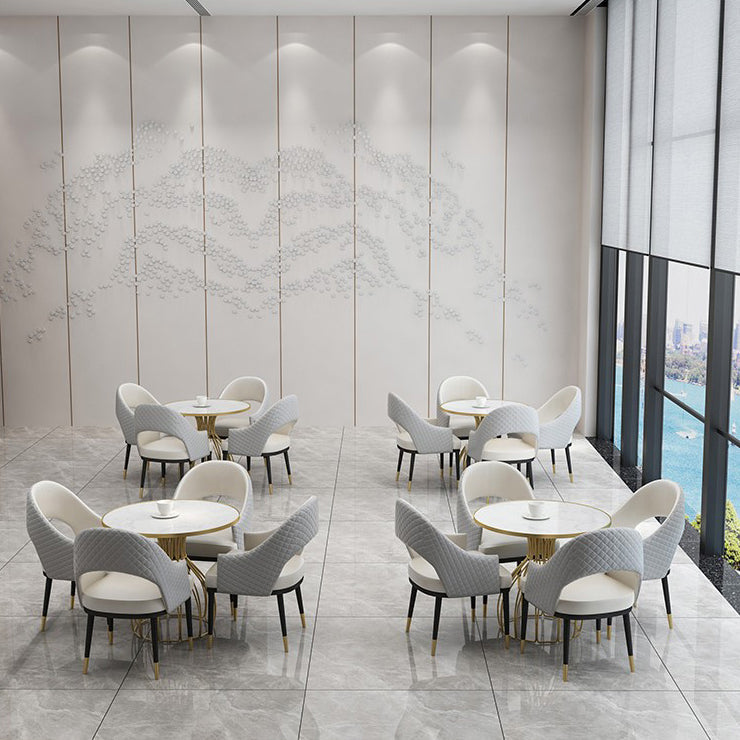 Metal and Stone Table Glam Style Simple Home Round Dining Table Clearhalo 'Dining Tables & Seating' 'Dining Tables' 'dining_table' 'furn' 'furn_dining_table' 'Furniture' 'Kitchen & Dining Furniture' 6175844