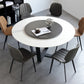 Steel and Slate Table Glam Style Simple Home Round Dining Table Black White 53.1"L x 53.1"W x 29.5"H Without Chairs Clearhalo 'Dining Tables & Seating' 'Dining Tables' 'dining_table' 'furn' 'furn_dining_table' 'Furniture' 'Kitchen & Dining Furniture' 6175851