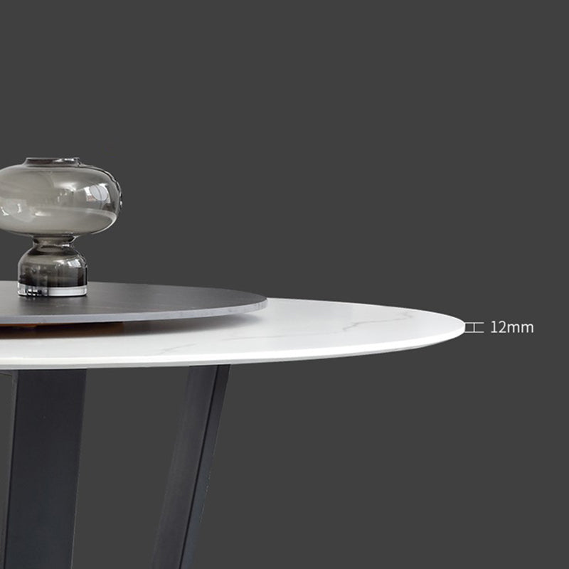 Steel and Slate Table Glam Style Simple Home Round Dining Table Clearhalo 'Dining Tables & Seating' 'Dining Tables' 'dining_table' 'furn' 'furn_dining_table' 'Furniture' 'Kitchen & Dining Furniture' 6175856