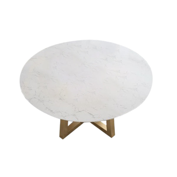 Iron and Slate Table Glam Style Simple Home Round Dining Table Fixed Table Without Chairs Clearhalo 'Dining Tables & Seating' 'Dining Tables' 'dining_table' 'furn' 'furn_dining_table' 'Furniture' 'Kitchen & Dining Furniture' 6175864